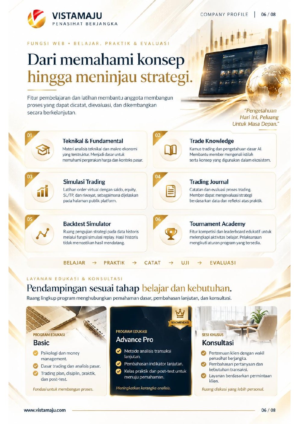 Halaman 6 Company Profile VistaMaju: Edukasi & Pendampingan